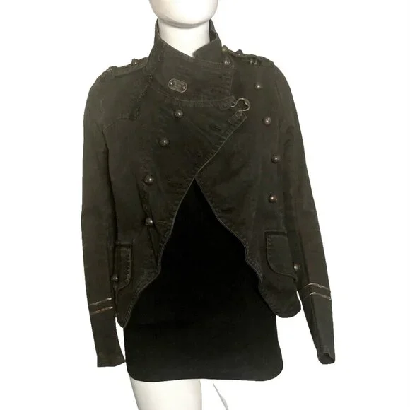 Rare Share Spirit Japan Military Jacket in Charcoal Gray - Picture 5 of 15